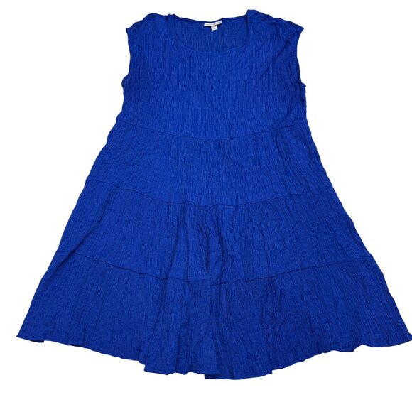 Knox Rose Dresses & Skirts - Knox Rose Women's Blue Sleeveless Textured Tiered Dress, Size L